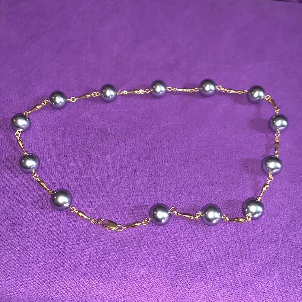 Vintage short gold Pearl Chocker necklace